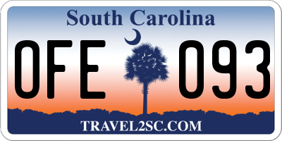 SC license plate OFE093