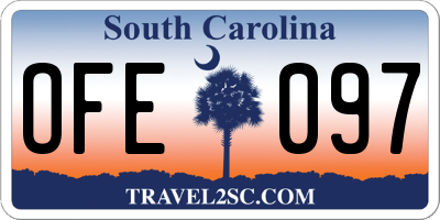 SC license plate OFE097