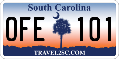SC license plate OFE101