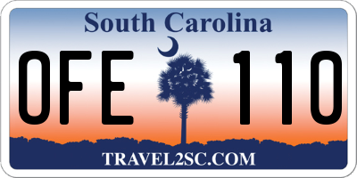 SC license plate OFE110
