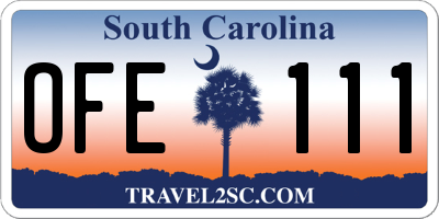 SC license plate OFE111