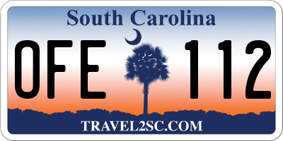 SC license plate OFE112