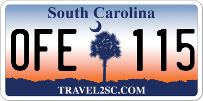 SC license plate OFE115