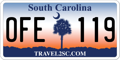 SC license plate OFE119