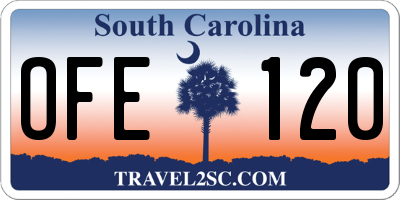 SC license plate OFE120