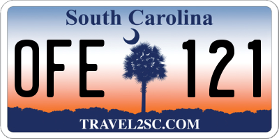 SC license plate OFE121