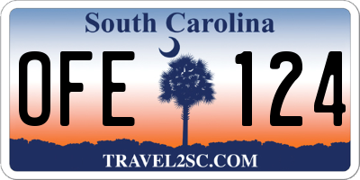 SC license plate OFE124
