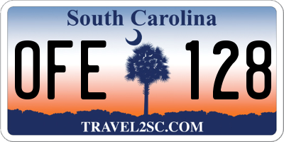 SC license plate OFE128