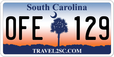 SC license plate OFE129