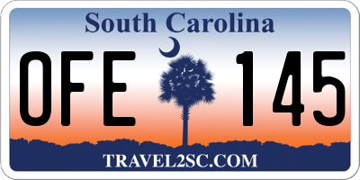 SC license plate OFE145