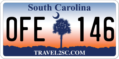 SC license plate OFE146