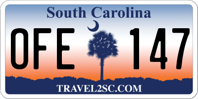 SC license plate OFE147