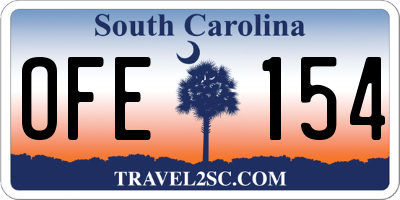 SC license plate OFE154