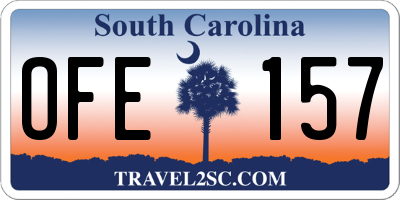 SC license plate OFE157