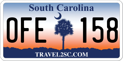 SC license plate OFE158