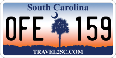 SC license plate OFE159