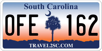 SC license plate OFE162
