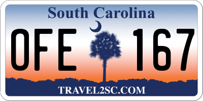 SC license plate OFE167