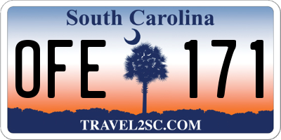 SC license plate OFE171