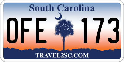 SC license plate OFE173