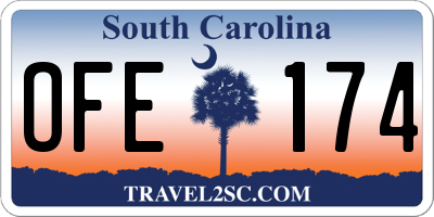 SC license plate OFE174