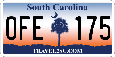 SC license plate OFE175