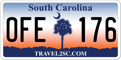 SC license plate OFE176