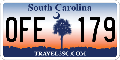SC license plate OFE179