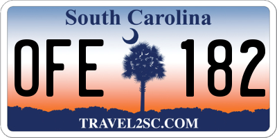 SC license plate OFE182