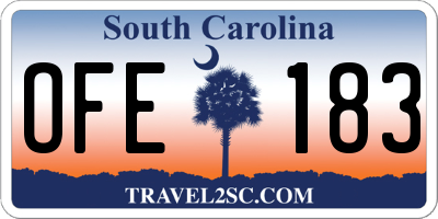 SC license plate OFE183