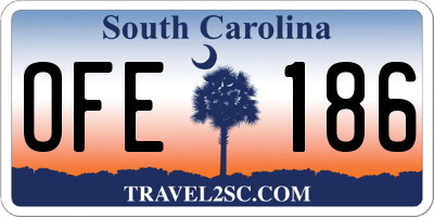 SC license plate OFE186