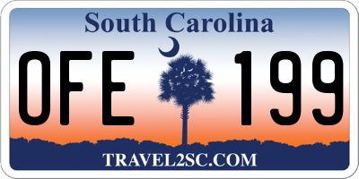 SC license plate OFE199