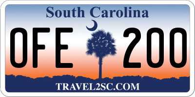 SC license plate OFE200