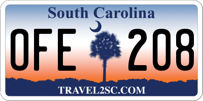 SC license plate OFE208