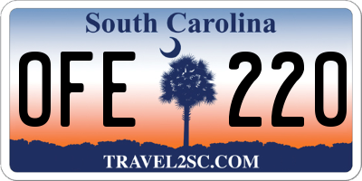 SC license plate OFE220