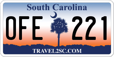 SC license plate OFE221