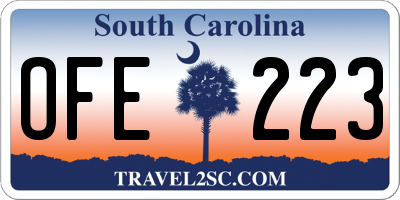 SC license plate OFE223
