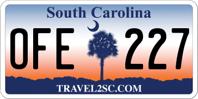SC license plate OFE227