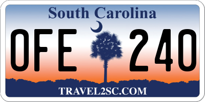 SC license plate OFE240