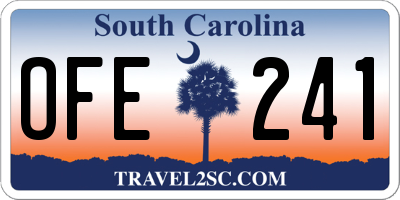 SC license plate OFE241