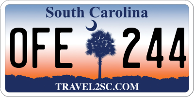 SC license plate OFE244