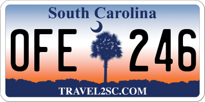 SC license plate OFE246