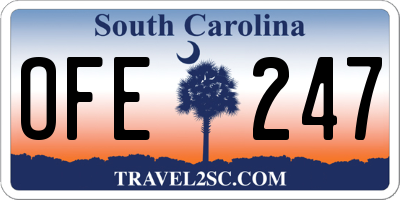 SC license plate OFE247