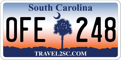 SC license plate OFE248