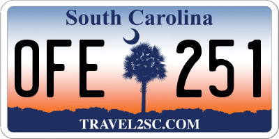 SC license plate OFE251