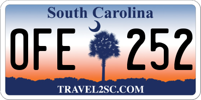 SC license plate OFE252