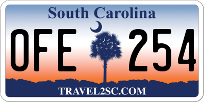 SC license plate OFE254
