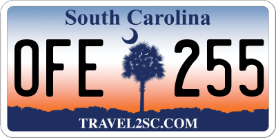 SC license plate OFE255