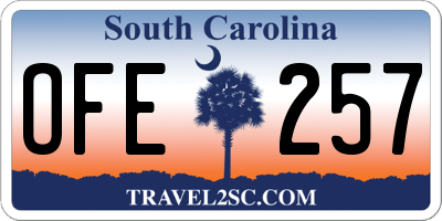 SC license plate OFE257
