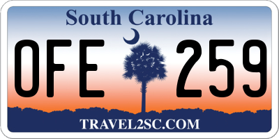 SC license plate OFE259